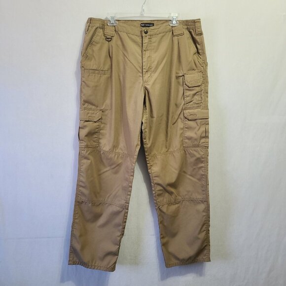 5.11 Tactical Khaki Cargo Pants Men's Size 40x34 Straight Leg Beige Hunting - Picture 2 of 6